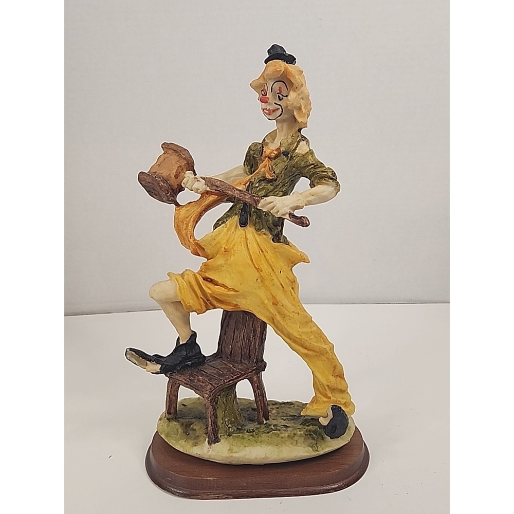 Vintage 80s Arnat Pucci Designed Resin Hobo Clown Holding Mallet 11.5"โ X 6.5"
